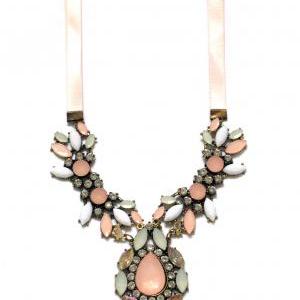 Pink Statement Necklace, Yellow Statement Necklace