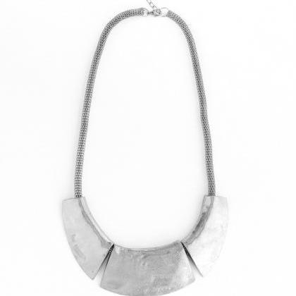 Chunky Silver Statement Necklace, Chunky Silver..