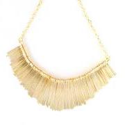 Gold statement necklace, golden tassel bib necklace, chunky necklace