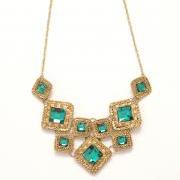 Green statement necklace, bib necklace, prom necklace, chunky necklace