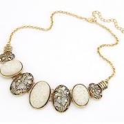 White filigree statement necklace, gold collar necklace jewellery, white bib necklace jewelry