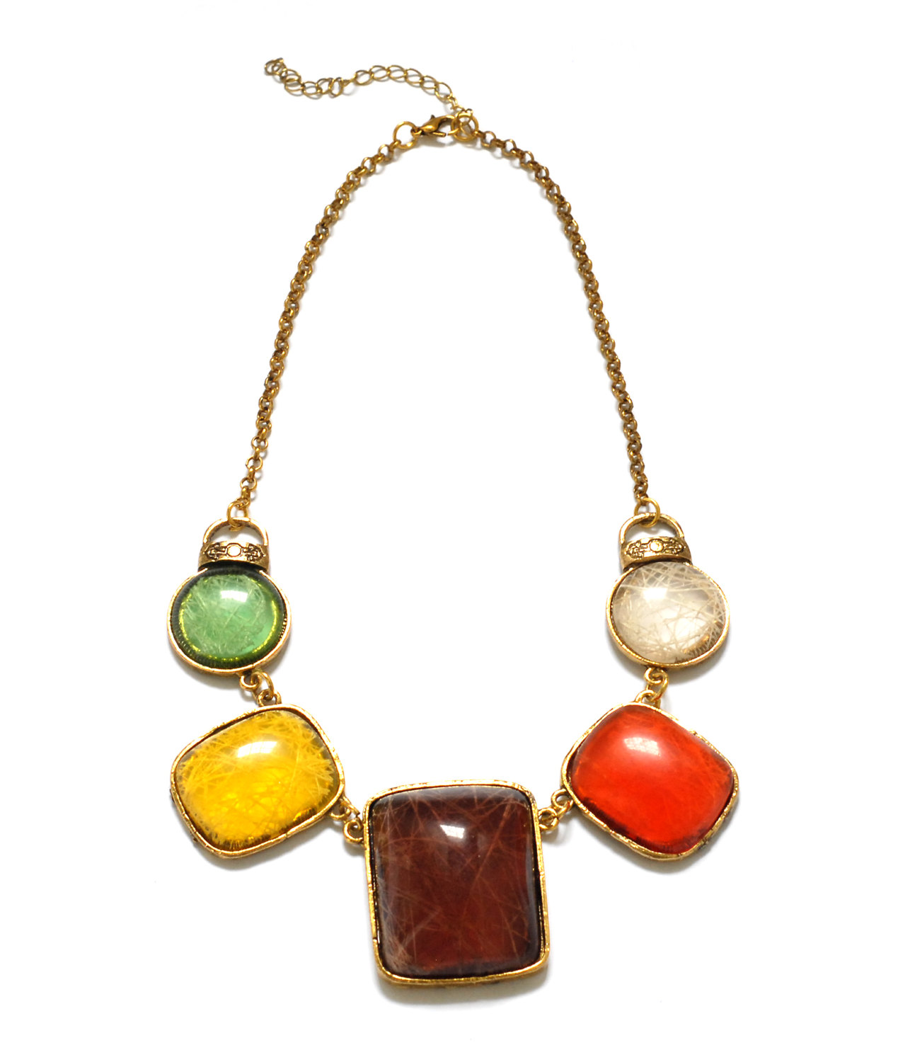 Colourful Resin Statement Necklace, Emerald Bib Necklace, Prom Collar Necklace, Chunky Necklace