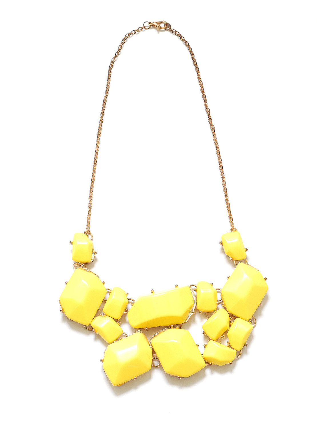 Yellow Bubble Statement Necklace, Yellow Statement Necklace