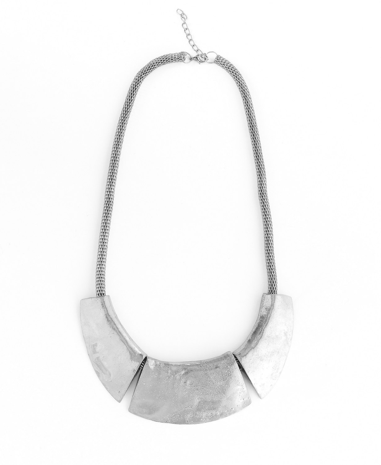 Chunky Silver Statement Necklace, Chunky Silver Bib Necklace