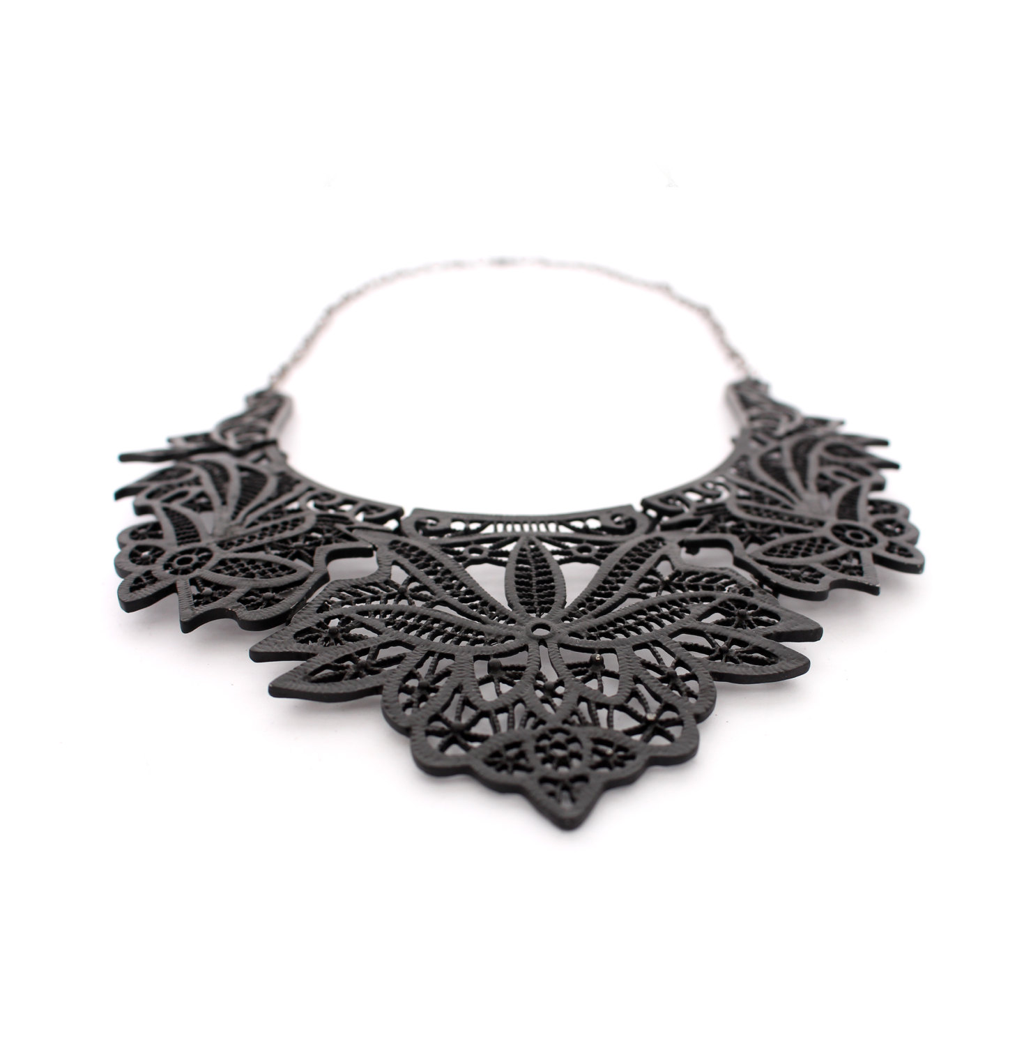 Black bib necklace clearance